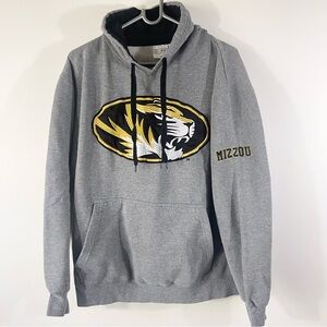 Mizzou University of Missouri Vintage Embroidered Hoodie Sweatshirt Gray Size XL